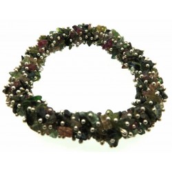 Fused Multi Colour Tourmaline Gemstone Chip Bracelet